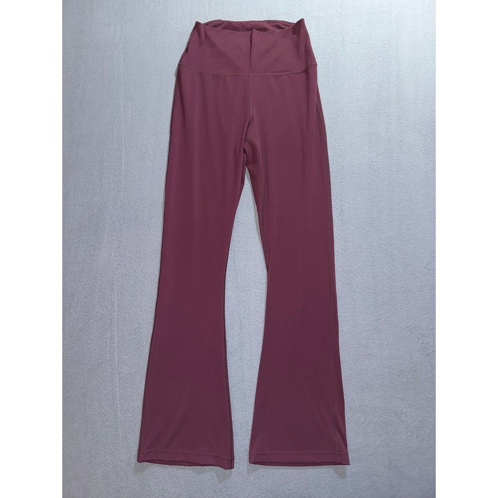 Tuckernuck High Waisted Flare Legging Pants Maroon Wine Burgundy Womens Small
